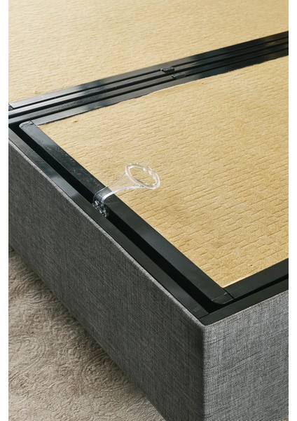 Silver Çift Kişilik Yatak Seti 150 x 200 cm Full Ortopedik Sert Yatak Kaydırmaz Kumaş Kaplı Metal Baza ve Başlık Takımı indirimleri