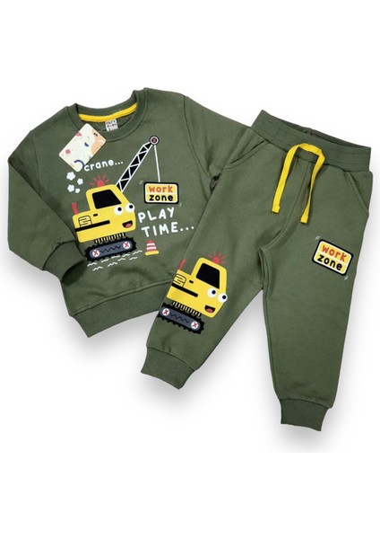 Erkek Çocuk Iş Makineleri Temalı Mevsimlik Sweatshirt Takım