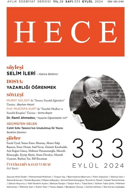 Hece Dergi 333. Sayı Eylül 2024