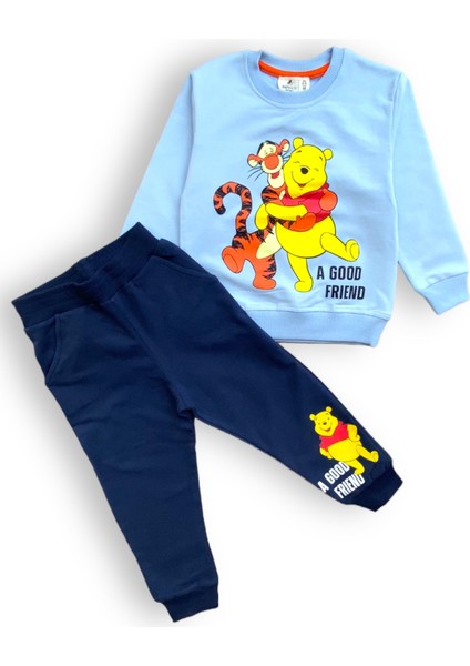 Erkek Çocuk Winnie The Pooh Desenli Cepli Mevsimlik Sweatshirt Takım