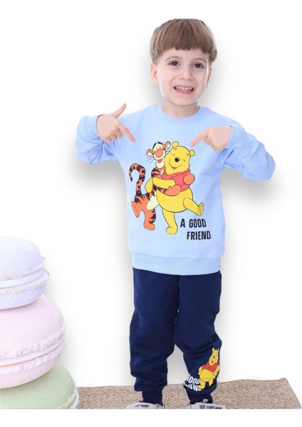 Erkek Çocuk Winnie The Pooh Desenli Cepli Mevsimlik Sweatshirt Takım fiyatları