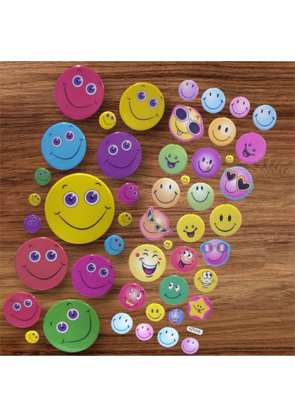 2'Li Renkli Karışık Emoji Sticker