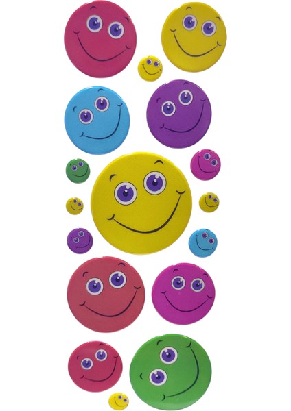 2'Li Renkli Karışık Emoji Sticker