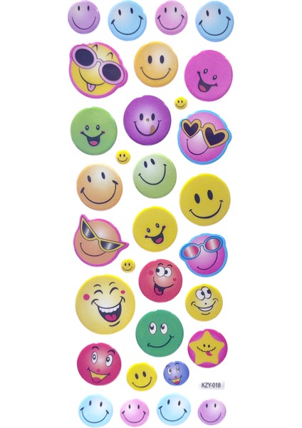 2'Li Renkli Karışık Emoji Sticker