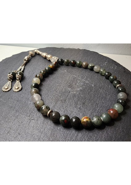 Kan Taşı Orjinal Doğal Taş Erkek Tesbih