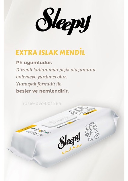 7 Al 6 Öde Sleepy Extra 90'lı Islak Bebek Havlusu ve Rosıe