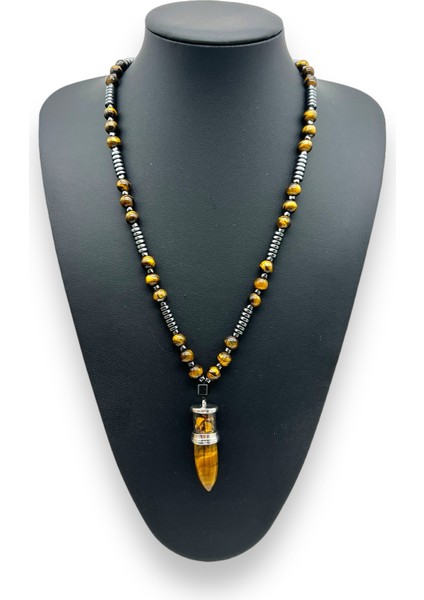 Kaplangözü Hematit Mermi Uçlu Doğal Taş Kolye