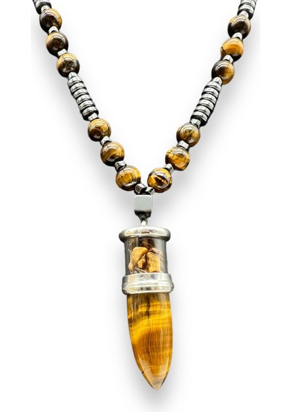 Kaplangözü Hematit Mermi Uçlu Doğal Taş Kolye fiyatları