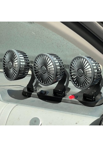 Araç Araba Otomobil 3 Lü Vantilatör Fan Pervane Soğutucu 12V FAN40