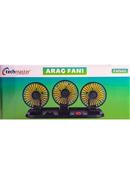 Araç Araba Otomobil 3 Lü Vantilatör Fan Pervane Soğutucu 12V FAN40