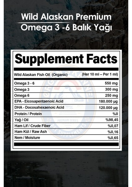 Kedi ve Köpek Için Doğal Omega 3-6 Wild Alaskan Triple Strength Balık Yağı I Fish Oil