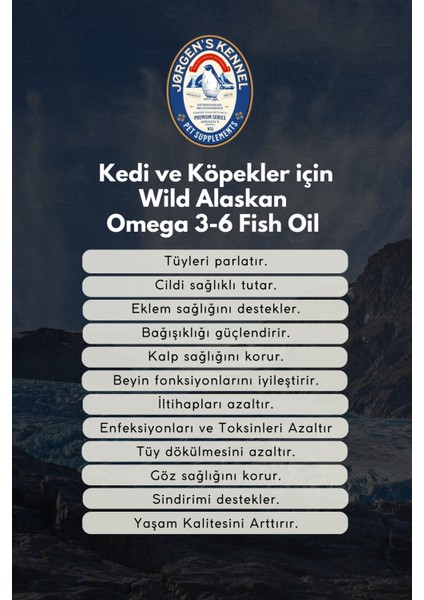 Kedi ve Köpek Için Doğal Omega 3-6 Wild Alaskan Triple Strength Balık Yağı I Fish Oil