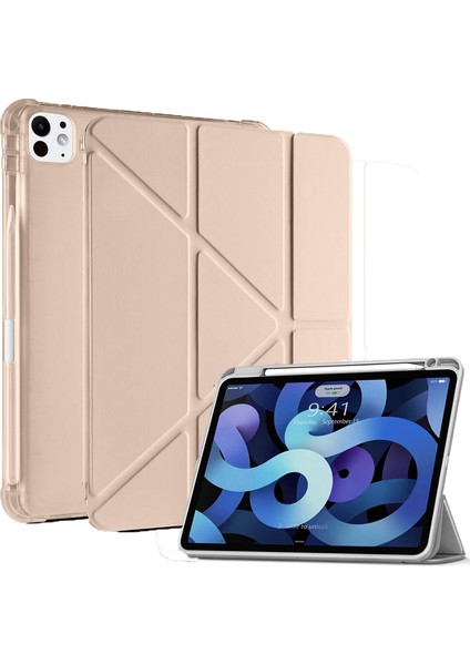 Apple iPad Pro 11 Inç M4 2024 Kılıf Kalem Şarj Bölmeli Case A2836 A2837 A3006