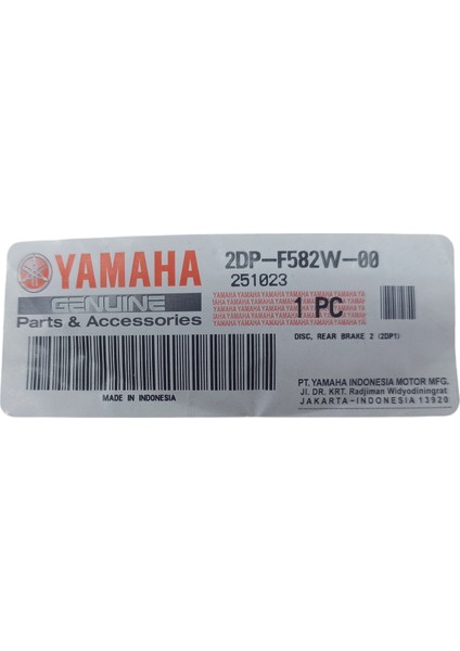 2DP-F582W-00 Arka Fren Diski Orj. Yamaha Nmax 125 155 2015-2023 fiyatları