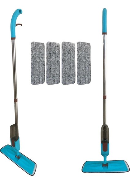 Tekno Trust Spin Mop Sprey Mop Deterjan Hazneli 4 Adet Moplu Spreyli Temizlik Paspası