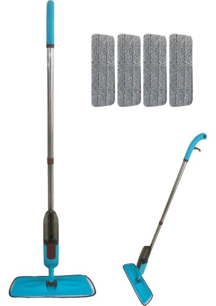 Tekno Trust Spin Mop Sprey Mop Deterjan Hazneli 4 Adet Moplu Spreyli Temizlik Paspası