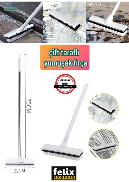 Tekno Trust Çift Taraflı Wc Cam Fayans Parke Duvar Temizleme Fırçası