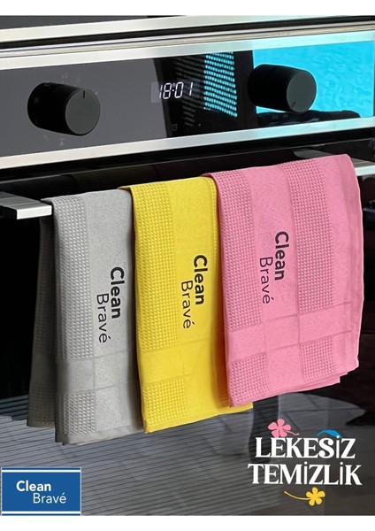 42CM x 68CM 3 Adet Çok Amaçlı Cam Bezi Microfiber Temizlik Bezi