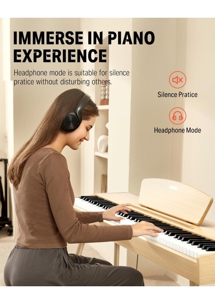 DDP-80 Wooden Style Dijital Piyano Naturel Wood