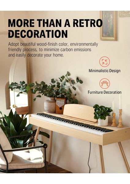 DDP-80 Wooden Style Dijital Piyano Naturel Wood