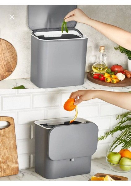 Tekno Trust 15 Litre Fonksiyonel Banyo Mutfak & Ofis Çöp Kovası - Askı Aparatlı-Duvara Asılabilir-Ergonomik Kap