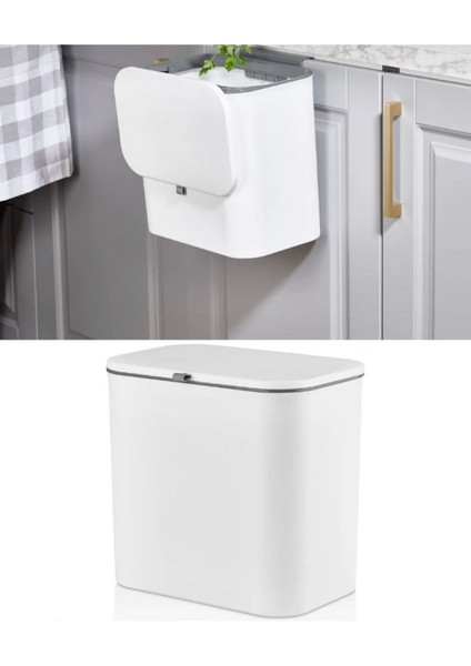 Tekno Trust 15 Litre Fonksiyonel Banyo Mutfak & Ofis Çöp Kovası - Askı Aparatlı-Duvara Asılabilir-Ergonomik Kap