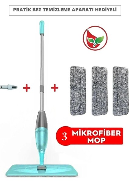 Tekno Trust Sprey Mop 300CC Su Hazneli Pratik Temizlik 3 Adet Mop ( Distribütör Garantili )