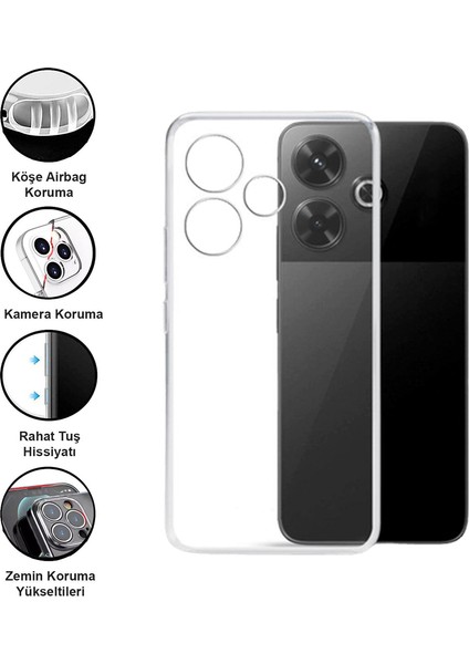 Xiaomi Redmi 13 Kılıf Şeffaf Kamera Korumalı Esnek Yumuşak Silikon fiyatları