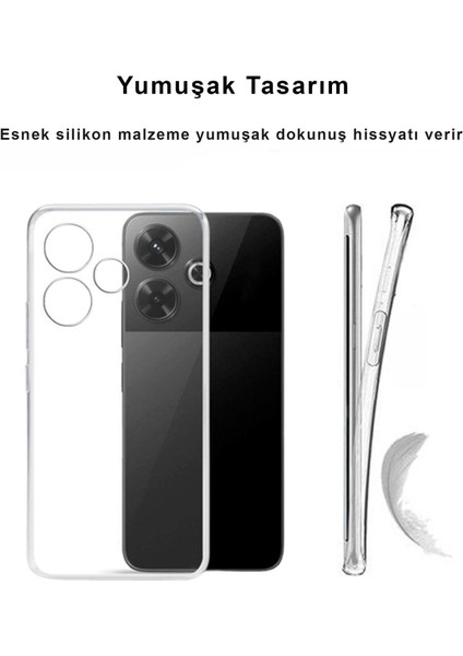 Xiaomi Redmi 13 Kılıf Şeffaf Kamera Korumalı Esnek Yumuşak Silikon modelleri