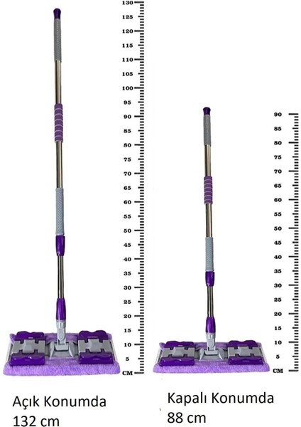 Tekno Trust Mop Yer Mopu Fayans Cam Duvar Yüzey Temizlik Mikrofiber Mandallı Mop Xxl Islak Havlu Uyumlu