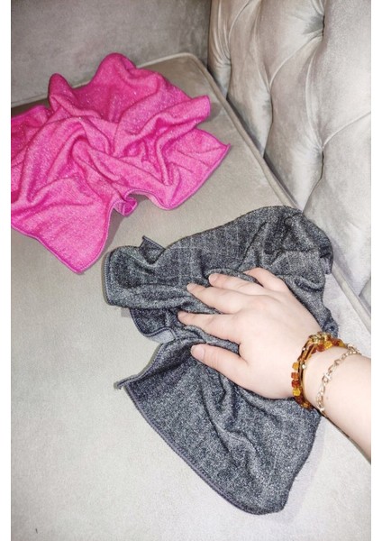 Mikrofiber Simli Tırtıklı Halı ve Koltuk Yıkama Bezi, Paket 5 adet