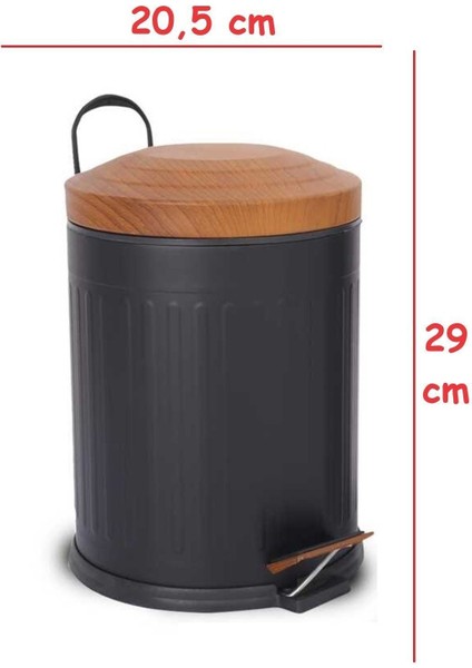 5 Lt Ahşap Kapak Vintage Serisi Amortisörlü Siyah Çöp Kovası (Banyo - Mutfak - Tuvalet - Balkon) fiyatları