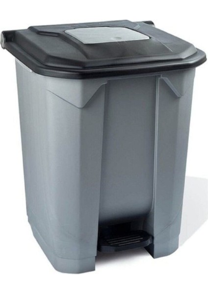 Konteyner Bahçe Çöp Kovası 50 Lt Tekerlekli Siyah Kapak