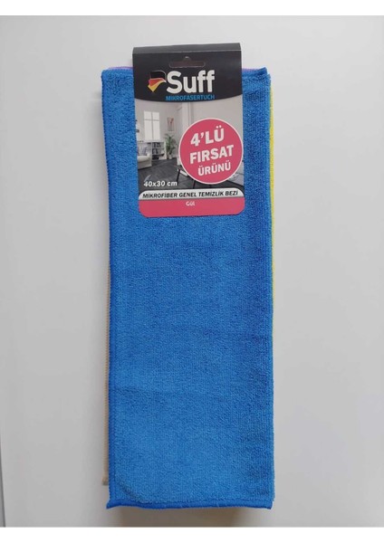 Gül - 4'lü Mikrofiber Genel Temizlik Bezi(40 x 30 Cm)