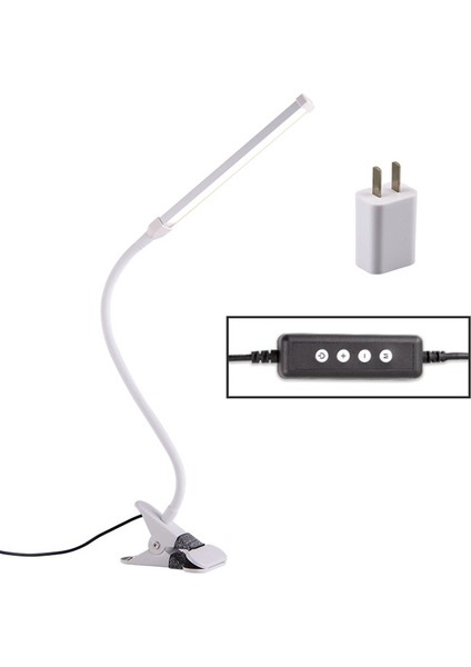 8W Katlanır Ayarlanabilir USB Şarjlı Göz Koruması Masa Lambası Beyaz (Yurt Dışından)