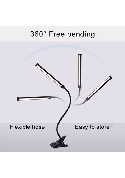8W Katlanır Ayarlanabilir USB Şarjlı Göz Koruması Masa Lambası Beyaz (Yurt Dışından)