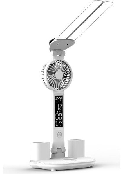 Çift Kafa Aydınlatma LED Fan Masa Lambası USB Fiş Gücü Çok Renkli (Yurt Dışından)