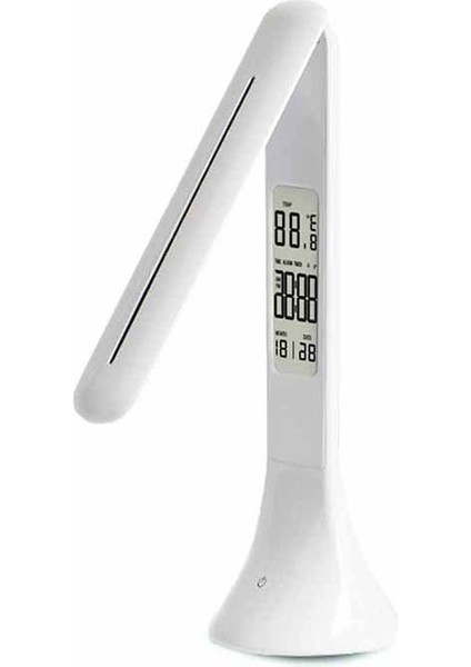 3.5W Katlanabilir Çalar Saat LED Masa Lambası Beyaz (Yurt Dışından)