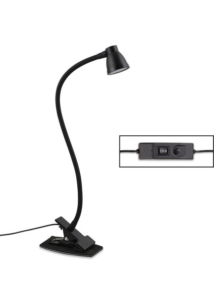 LED Metal Klipsli Masa Lambası, Özellik: Siyah Iki Hızlı Karartma Çok Renkli (Yurt Dışından)