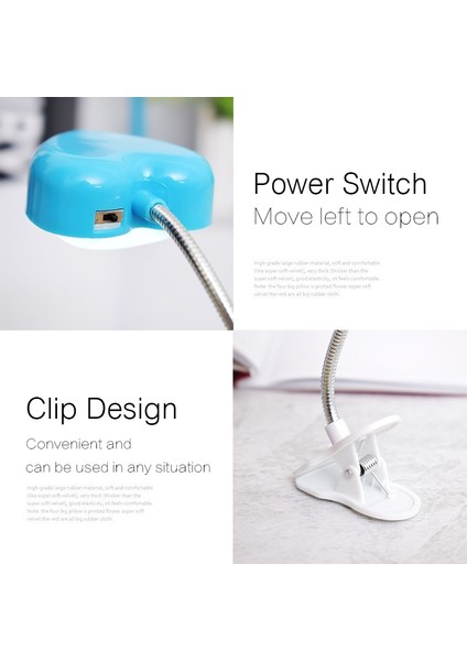 Klip LED Kitap Işık Lambaları Okuma Kitabı Masa Lambası Mavi (Yurt Dışından) modelleri