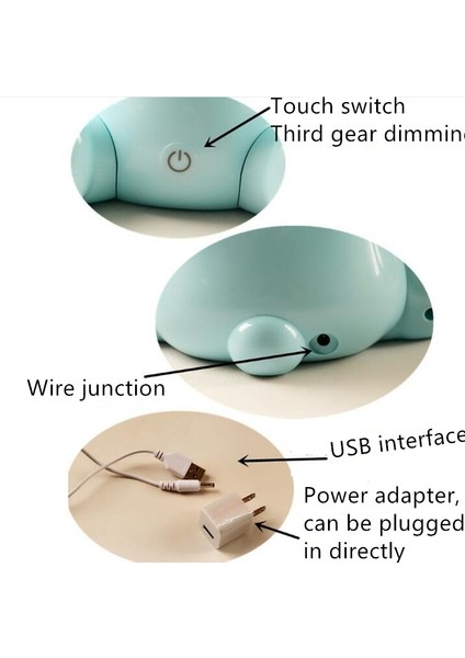 Tavşan LED 3 Modlu Karartma Dokunmatik Kontrol Başucu Lambası Mavi (Yurt Dışından) fiyatları