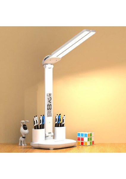 LED Katlanabilir Masa Lambası, Stil: Çift Kafalı USB Düz Fiş Çok Renkli (Yurt Dışından)