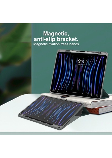 iPad Pro 13 2024 Için Akıllı Deri Kılıf Koyu Yeşil (Yurt Dışından)