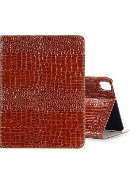 iPad Pro 11 2024 Kahverengi Timsah Derisi Kılıf (Yurt Dışından)