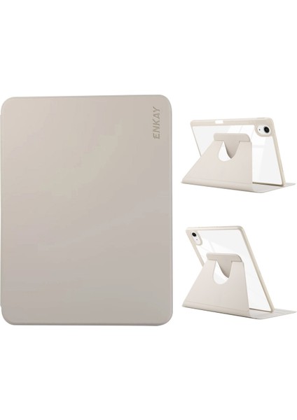 Deri Smart Kılıf iPad Pro Air 11 2024 Gri (Yurt Dışından)