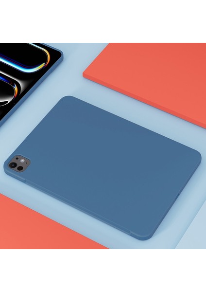 iPad Pro 13 2024 Çok Renkli Silikon Mikrofiber Tablet Kılıfı (Yurt Dışından)