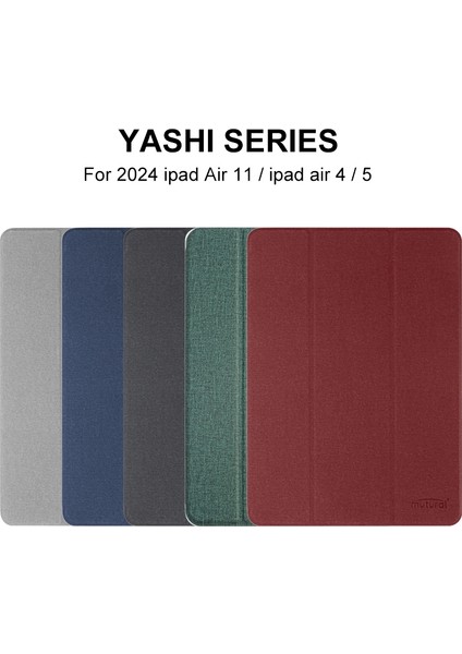 iPad Air 13 2024 Yeşil Için Akıllı Deri Tablet Kılıfı (Yurt Dışından)