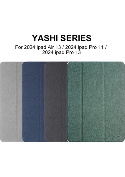 iPad Air 13 2024 Yeşil Için Akıllı Deri Tablet Kılıfı (Yurt Dışından)