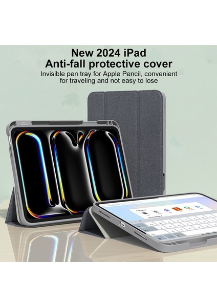 iPad Air 13 2024 Yeşil Için Akıllı Deri Tablet Kılıfı (Yurt Dışından)