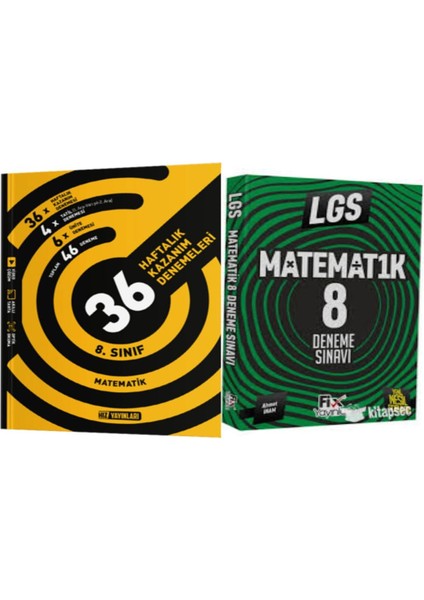 8.sınıf Matematik 36 Haftalık Kazanım Denemeleri ve 8'li Branş Denemeleri